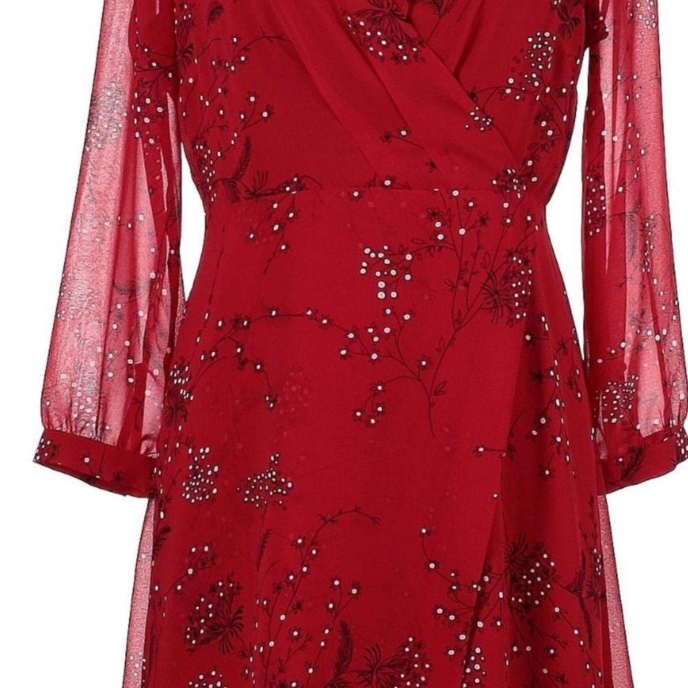 NWT MADEWELL Hazelwood Floral Long Sleeve Wrap Front Mini Dress Size Small - Picture 5 of 7